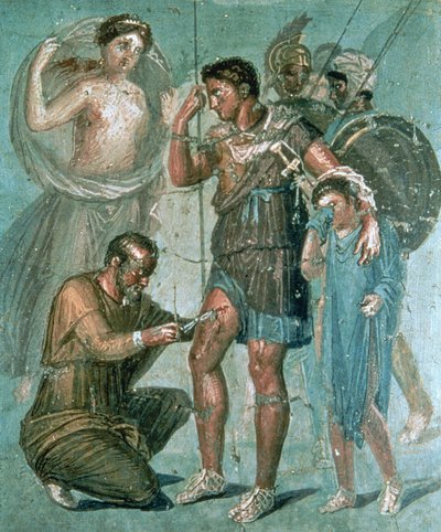 Aeneas gewond, uit Pompeii door Roman